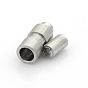 304 Stainless Steel Matte Surface Magnetic Clasps with Glue-in Ends, Column