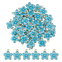 50Pcs Alloy Enamel Pendants, Cadmium Free & Nickel Free & Lead Free, Golden, Flower Charms