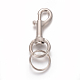 Alloy Swivel Clasps, Bolt Snaps with Iron Split Key Ring, for Dog Leash