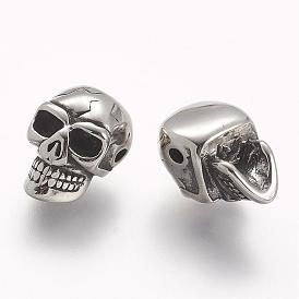 304 Stainless Steel Beads, Skull