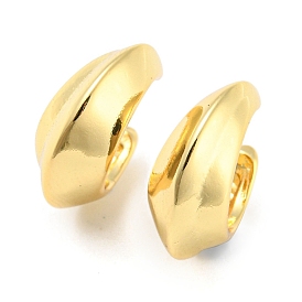 Rack Plating Brass C Shape Cuff Earrings for Women, Lead Free & Cadmium Free, Long-Lasting Plated