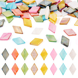 80шт 8 цвета окрашенные натуральные пресноводные ракушки бусины, ромб
