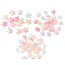 Непрозрачные акриловые бусины с УФ-покрытием, с покрытием AB цвета, разноцветные