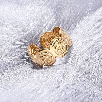 304 открытые манжеты из нержавеющей стали для женщин, спираль круглый, ионное покрытие (ip)