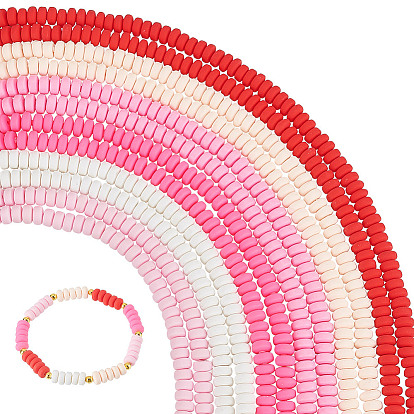 12 пряди 6 раскраски бусин из полимерной глины ручной работы, для поделок ювелирных изделий, диск