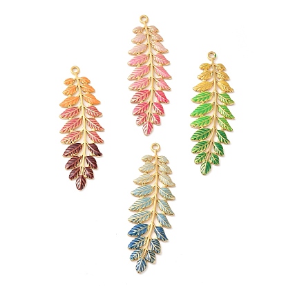 304 эмаль нержавеющей стали большие кулоны, реальный 18 k позолоченный, очарование листа