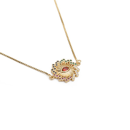 Stunning Evil Eye Pendant Necklace with Turkish Zirconia for Women