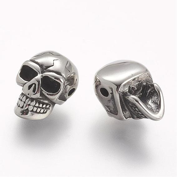 304 Stainless Steel Beads, Skull