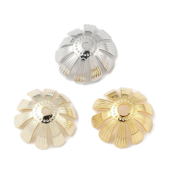 Шапочки и конусы для бусин, латунные, цветок