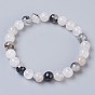 Natural Gemstone Stretch Bracelets, Round, Burlap Packing