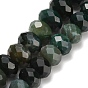 Природные моховой агат бисер нитей, рондель, граненые