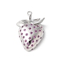 Micro cuivres ouvrent pendentifs zircone cubique, charmes de fraises, sans plomb et sans cadmium, plaqué longue durée