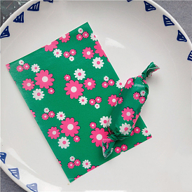 Floral Pattern Twisting Nougat Candy Wrapping, Greaseproof Paper, for Homemade Christmas Candy Packaging, Rectangle
