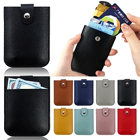 PU Leather Card Case, Slim Minimalist Card Holder, Rectangle