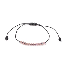 Transparentes Armband aus geflochtenen Glasperlen, verstellbares Armband für Frauen