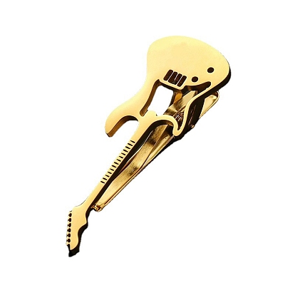 Stainless Steel Tie Clips for Men, Electric Guitar