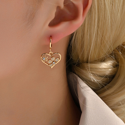 Модные латунные серьги-кольца с бахромой в форме сердца и кисточками, с четким кубического циркония