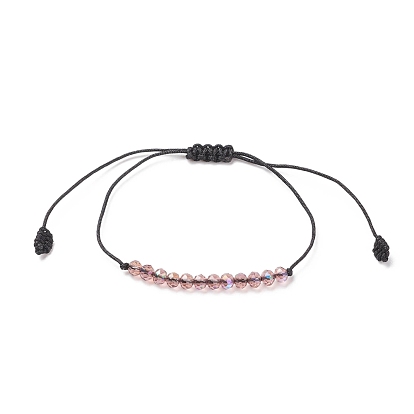 Transparentes Armband aus geflochtenen Glasperlen, verstellbares Armband für Frauen
