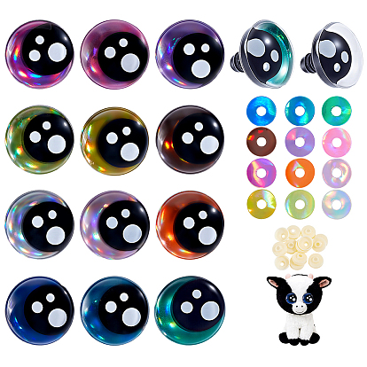 24пакеты 12 цвета смоляные изделия безопасные глаза, принадлежности для изготовления кукол