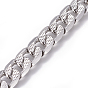 304 Stainless Steel Cuban Link Chains, Chunky Curb Chains, Twisted Chains, Unwelded, Textured