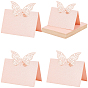Paper Table Place Cards, Hollow Out, for Wedding, Restaurant, Birthday Party Decorations, Rectangle, Pink