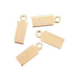 Ion Plating(IP) 304 Stainless Steel Pendants, Stamping Blank Tag Charms, Rectangle