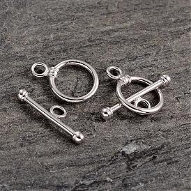 El platino plateó los corchetes de palanca de plata esterlina anillo, 17x12x3 mm, 20x6.5x3 mm, agujero: 2.3 mm