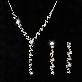 Ensemble de bijoux pendentif collier de diamants à la mode pour femmes - n