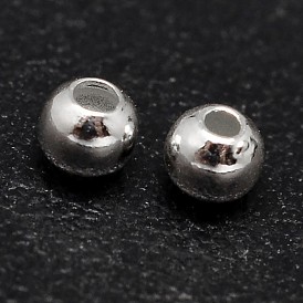 925 Sterling Silver Beads, Seamless Round Beads