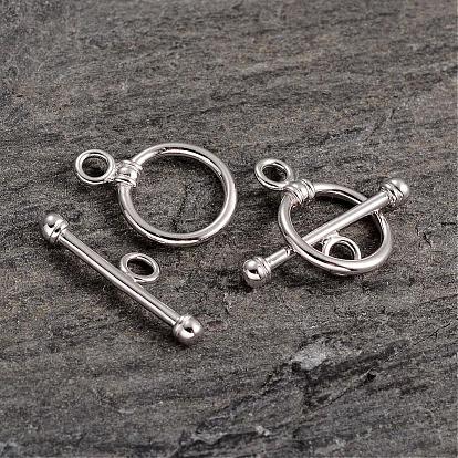 El platino plateó los corchetes de palanca de plata esterlina anillo, 17x12x3 mm, 20x6.5x3 mm, agujero: 2.3 mm