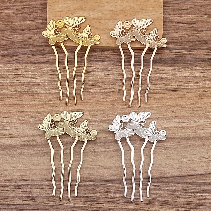 Гребень для волос из сплава, кабошон настройки, бабочка