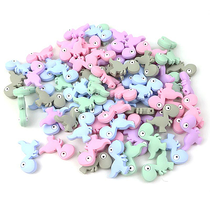 Food Grade Silicone Focal Beads, Dinosaur