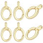 8Pcs Brass Spring Gate Rings, Oval, Cadmium Free & Lead Free, Long-Lasting Plated