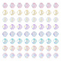16 Strands 8 Colors Transparent Glass Beads Strands, Bicone, Half Plated, AB Color Plated, Faceted, Dyed & Hearted