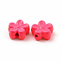 Spray Painted Alloy Beads, Flower