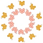 SUNNYCLUE Epoxy Resin Pendants, with Light Gold Plated Alloy Open Back Settings, Honeycomb