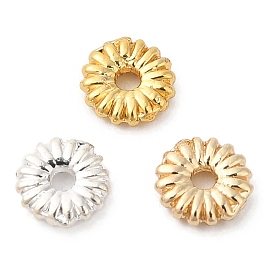 Brass Spacer Beads, Cadmium Free & Lead Free, Flower, Long-Lasting Plated