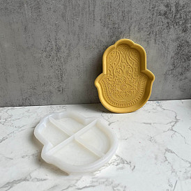 DIY Hamsa Hand Tray Plate Silicone Molds, Storage Molds, for UV Resin, Epoxy Resin Craft Making