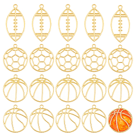 Olycraft 24Pcs 4 Style Alloy Open Back Bezel Pendants, for DIY UV Resin, Epoxy Resin, Pressed Flower Jewelry, Mixed Shapes, Cadmium Free & Lead Free
