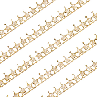 5 ярдов плетеной металлической кружевной отделки в форме звезды, для пошива одежды из ткани аксессуары