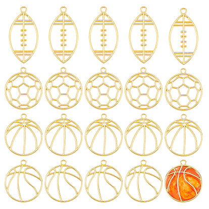 24Pcs 4 Style Alloy Open Back Bezel Pendants, for DIY UV Resin, Epoxy Resin, Pressed Flower Jewelry, Mixed Shapes, Cadmium Free & Lead Free