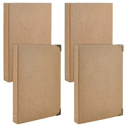 16Pcs 2 Styles Alloy Book Corner Guards, Notebook Protectors, with 4Pcs Rectangle Paper 4-Ring Binder