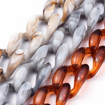 Handgefertigte Acryl-Bordsteinketten, verdrehten Ketten, Nachahmung Edelstein-Stil, für Schmuck machen