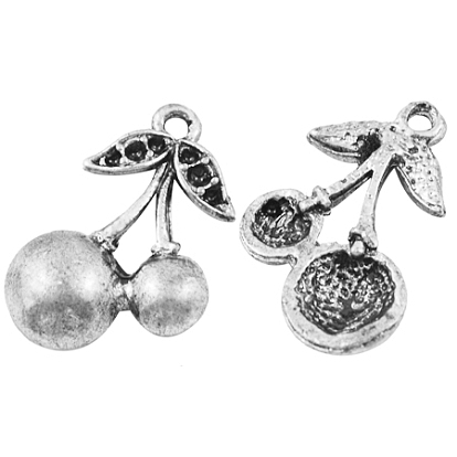 Тибетском стиле настройки вишня кулон горный хрусталь, без свинца и без кадмия, 22.5x15x3.5 мм, отверстие : 1 мм