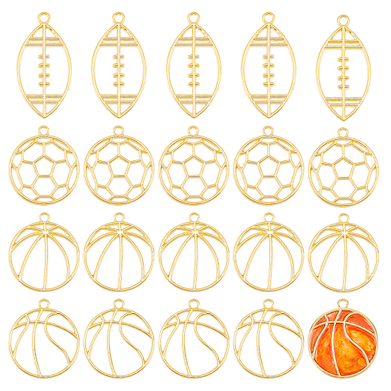 24Pcs 4 Style Alloy Open Back Bezel Pendants, for DIY UV Resin, Epoxy Resin, Pressed Flower Jewelry, Mixed Shapes, Cadmium Free & Lead Free