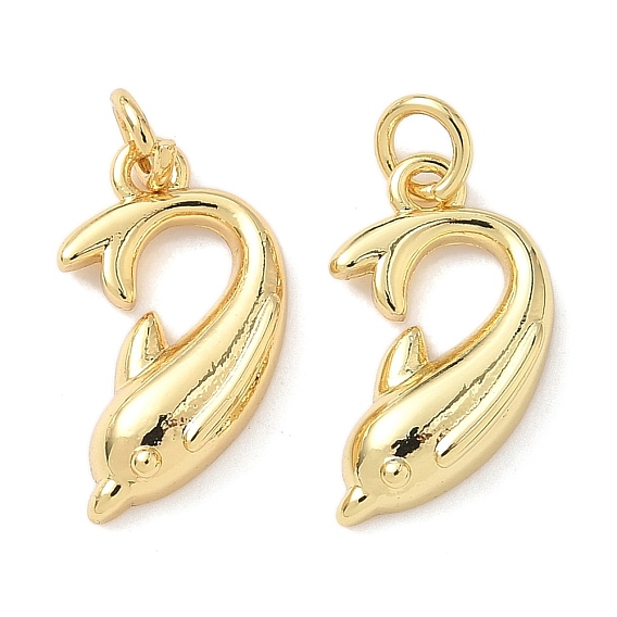Латунные подвески, с целью перехода в кольце, дельфин, без свинца и без кадмия, долговечный, стойки покрытие