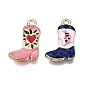 Printed Alloy Pendants, Rack Plating, Shoes Charms, Cadmium Free & Nickel Free & Lead Free, Golden