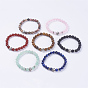 Gemstone Beads Stretch Bracelets, with Alloy Finding, Skull, Antique Silver