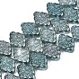 Electroplate Glass Beads Strand, Pearl Luster Plated, Rhombus with Chinese Auspicious Cloud Pattern