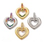 Латунные микро проложить кубического циркония подвески, долговечный, без свинца и без кадмия, сердце